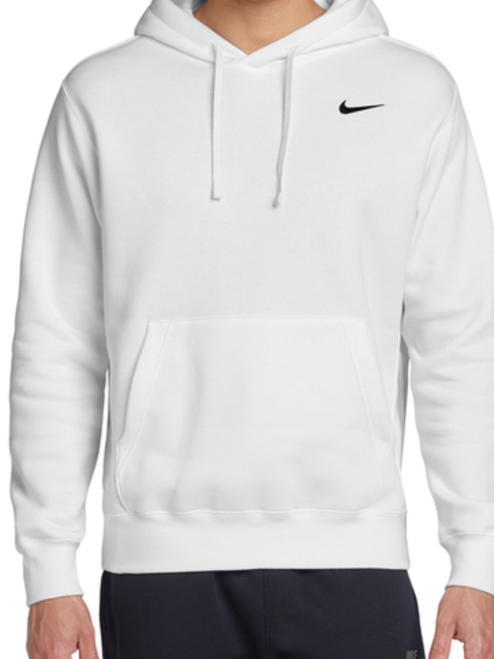 Nike White Pullover Hoodie with Black Swoosh-Women’s